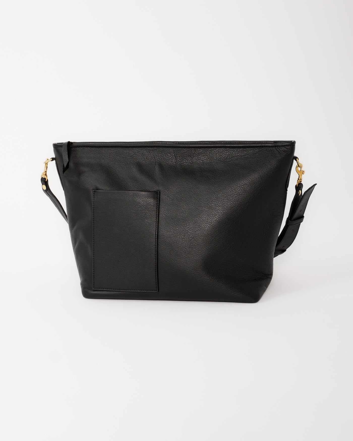 The Charlee Tote in the color black, shown from the view.