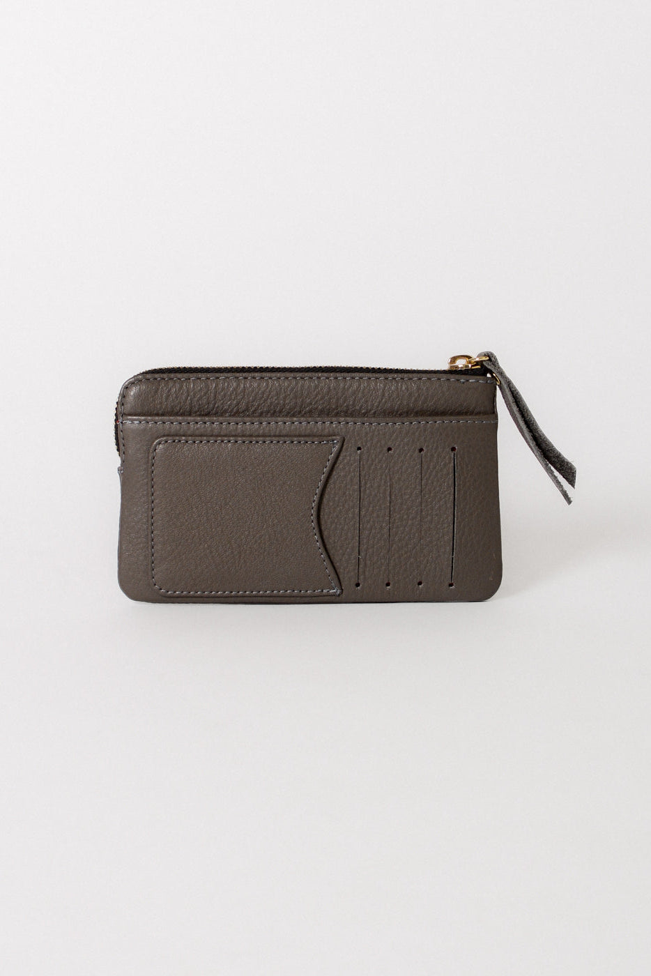 Designer leather wallet in the color grey