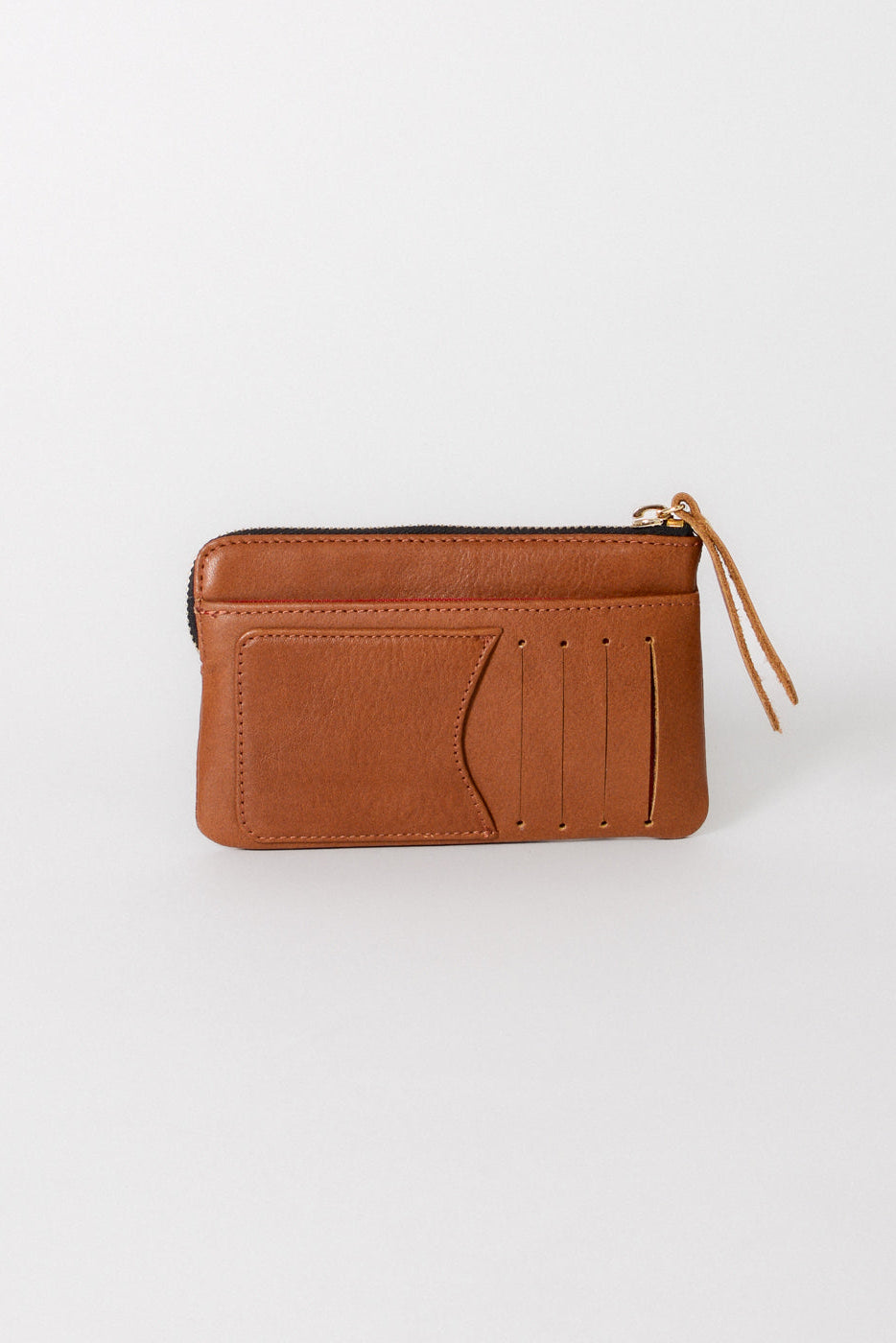 Designer leather wallet in the color whiskey