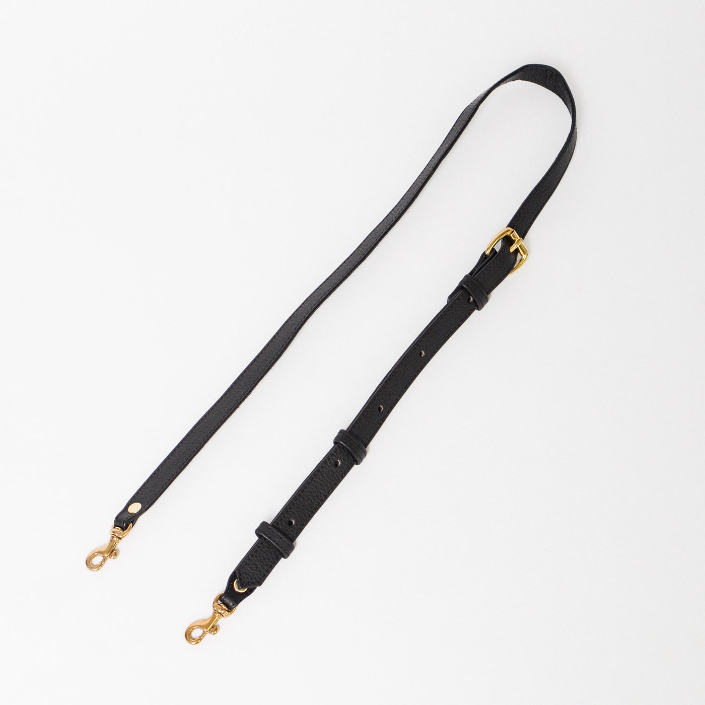 Leather Crossbody Strap in Black 